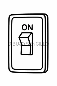 Interruptor de luz en posición de encendido con estilo de dibujo en línea — una opción simple y moderna para ideas de dibujos aesthetic minimalistas.