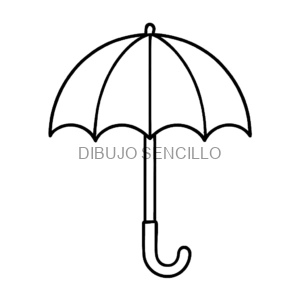 Dibujo de paraguas abierto en estilo de línea limpia — una opción ideal para ideas de dibujos aesthetic de lluvia o días nublados.