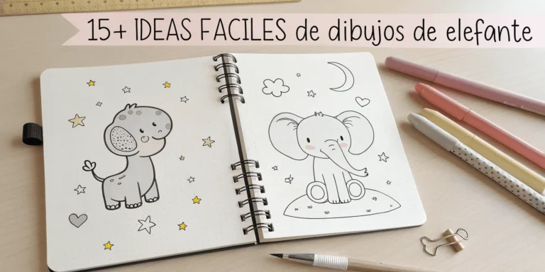 15+ Ideas Fáciles de Dibujos de Elefante