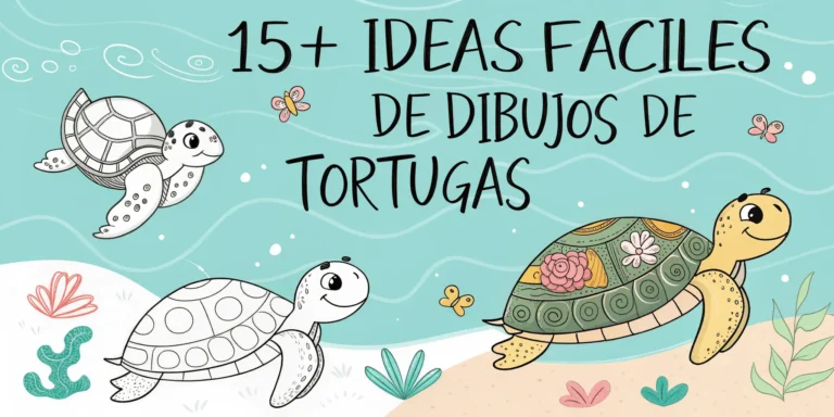15+ Ideas Fáciles de Dibujos de Tortugas