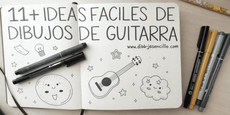 11+ Ideas Fáciles de Dibujos de Guitarra