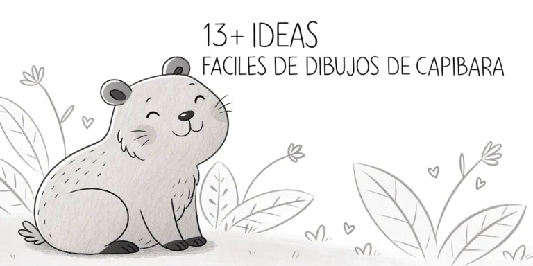13+ Ideas Fáciles de Dibujos de Capibara