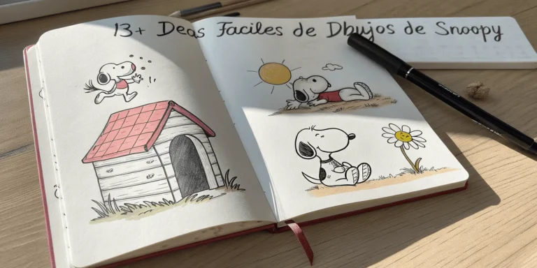 13+ Ideas Fáciles de Dibujos de Snoopy