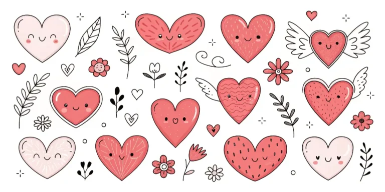 14+ Ideas Fáciles de Dibujos de Corazones