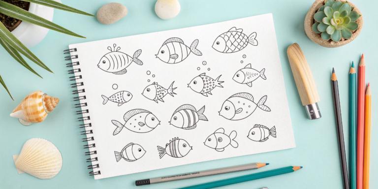 13+ Ideas Fáciles de Dibujos de Peces