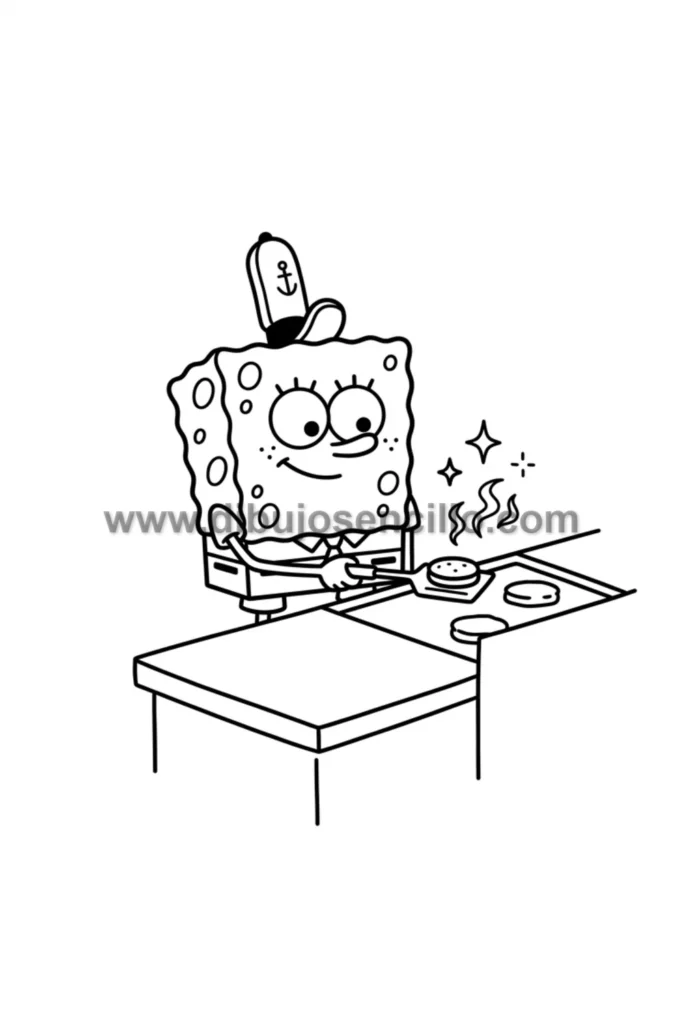12. Bob Esponja Trabajando en Crustáceo Cascarudo