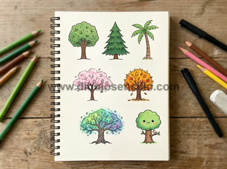 13+ Ideas Fáciles de Dibujos de Árboles