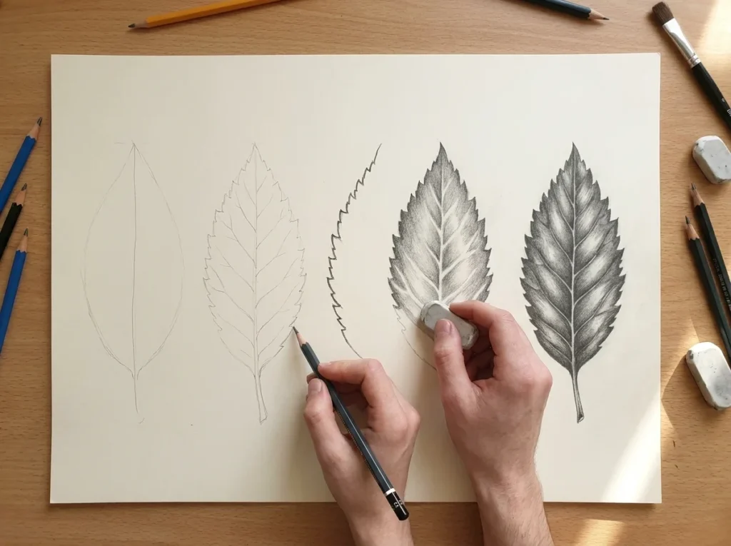 C&oacute;mo dibujar una hoja Gu&iacute;a de 6 pasos