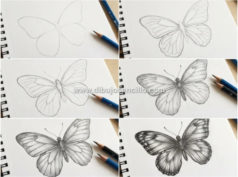 Cómo dibujar una mariposa detallada: Guía de 6 pasos